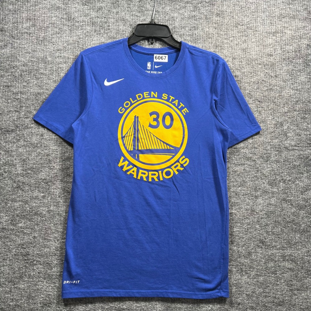 Nike Golden State Warriors Stephen Curry 30 Dri-Fit T-Shirt Mens Small Blue 6067